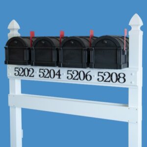 Multiple Unit-White Post/Black POLY Mailbox